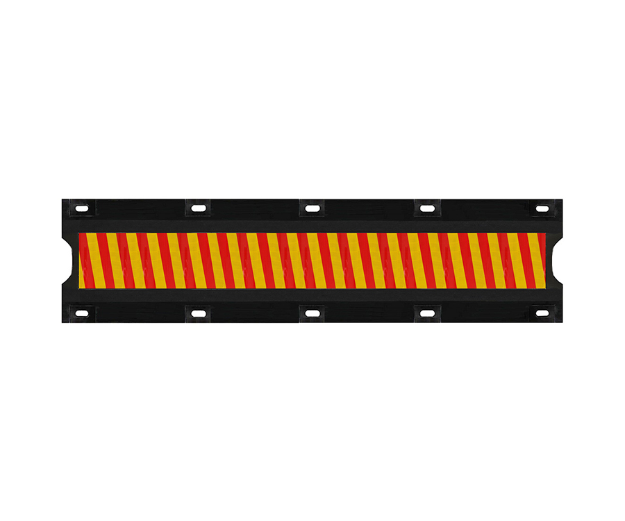 Red And Yellow Diagonal Reflective Strips Rubber Fenders for Pier Shore Berms (E)